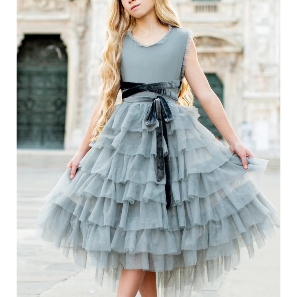Joyfolie size 6 dress in Dusty Blue. Shoe size 10.